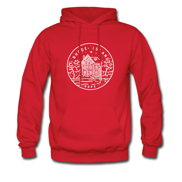 Rhode Island Hoodie - State Design Unisex Rhode Island Hooded Sweatshirt - red