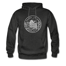 Rhode Island Hoodie - State Design Unisex Rhode Island Hooded Sweatshirt - charcoal gray