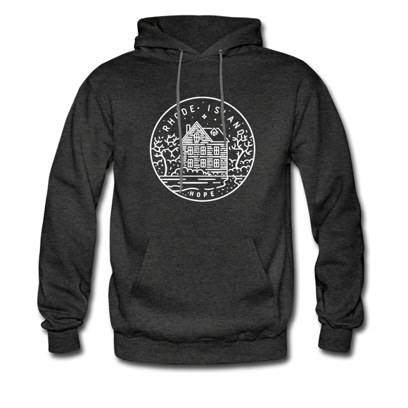Rhode Island Hoodie - State Design Unisex Rhode Island Hooded Sweatshirt - charcoal gray