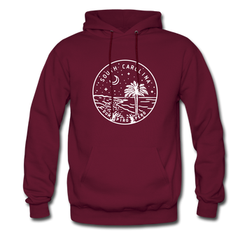 South Carolina Hoodie - State Design Unisex South Carolina Hooded Sweatshirt - burgundy