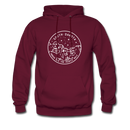 South Dakota Hoodie - State Design Unisex South Dakota Hooded Sweatshirt - burgundy