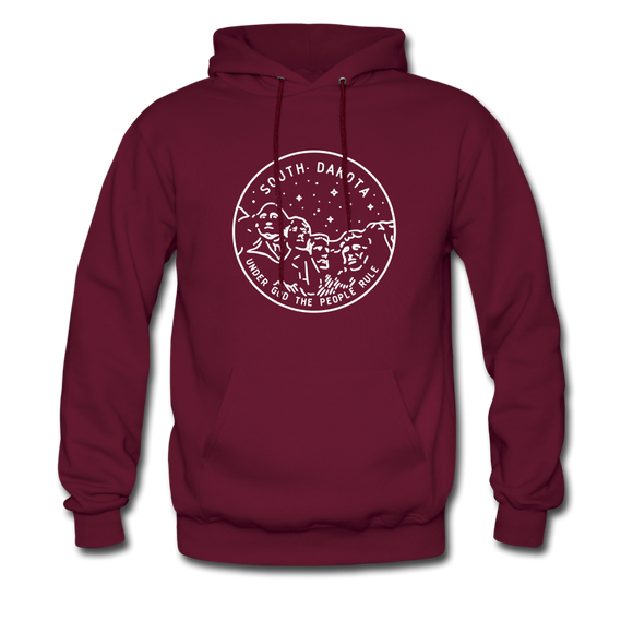 South Dakota Hoodie - State Design Unisex South Dakota Hooded Sweatshirt - burgundy