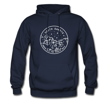 South Dakota Hoodie - State Design Unisex South Dakota Hooded Sweatshirt - navy