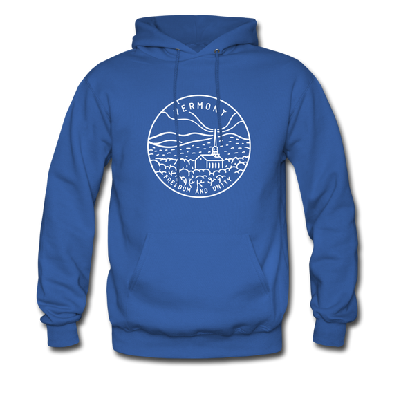 Vermont Hoodie - State Design Unisex Vermont Hooded Sweatshirt - royal blue