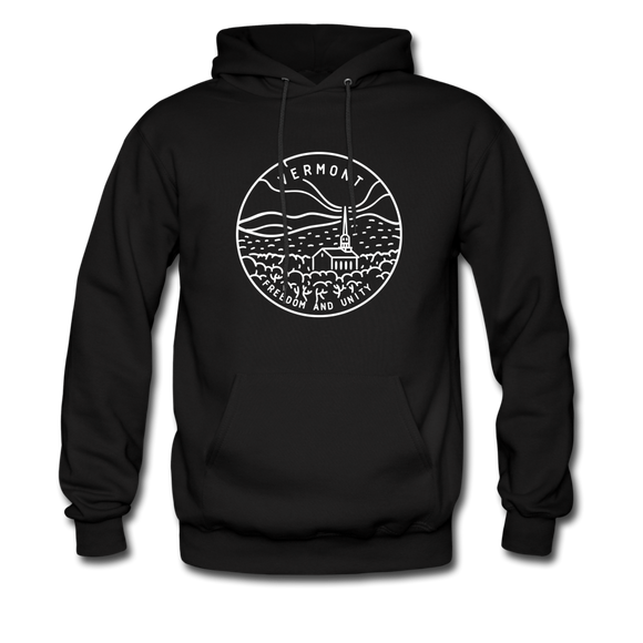 Vermont Hoodie - State Design Unisex Vermont Hooded Sweatshirt - black