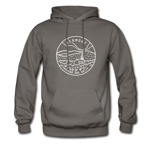 Vermont Hoodie - State Design Unisex Vermont Hooded Sweatshirt - asphalt gray
