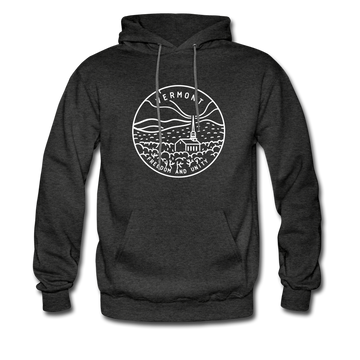 Vermont Hoodie - State Design Unisex Vermont Hooded Sweatshirt - charcoal gray