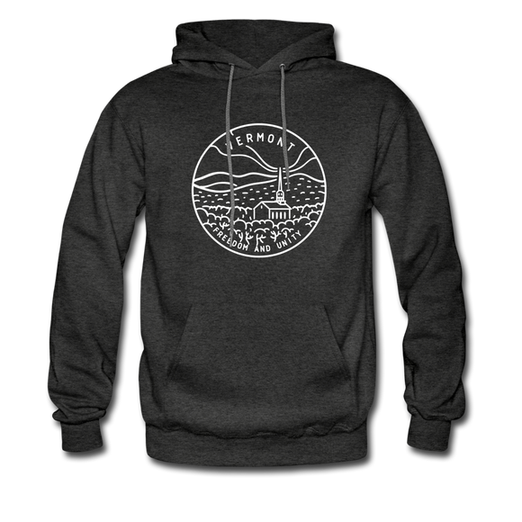 Vermont Hoodie - State Design Unisex Vermont Hooded Sweatshirt - charcoal gray