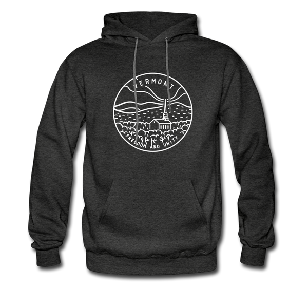 Vermont Hoodie - State Design Unisex Vermont Hooded Sweatshirt - charcoal gray