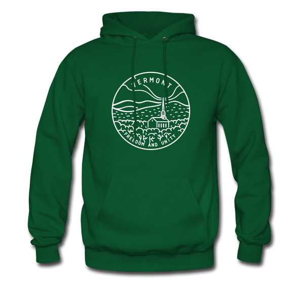 Vermont Hoodie - State Design Unisex Vermont Hooded Sweatshirt - forest green