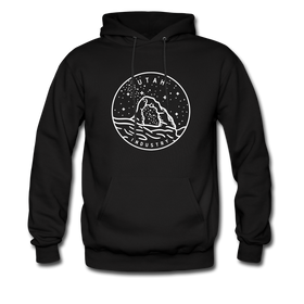 Utah Hoodie - State Design Unisex Utah Hooded Sweatshirt - black