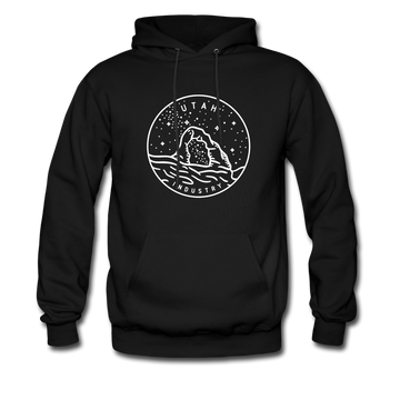 Utah Hoodie - State Design Unisex Utah Hooded Sweatshirt - black