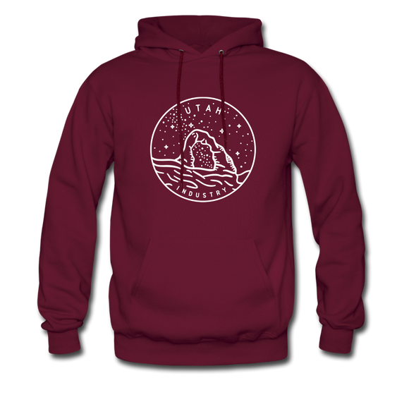 Utah Hoodie - State Design Unisex Utah Hooded Sweatshirt - burgundy