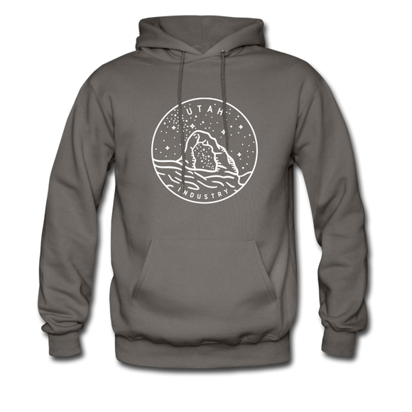 Utah Hoodie - State Design Unisex Utah Hooded Sweatshirt - asphalt gray