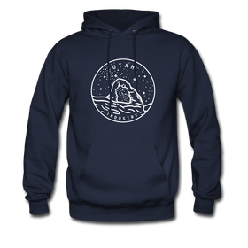 Utah Hoodie - State Design Unisex Utah Hooded Sweatshirt - navy