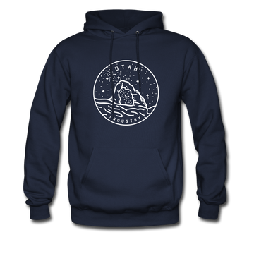 Utah Hoodie - State Design Unisex Utah Hooded Sweatshirt - navy