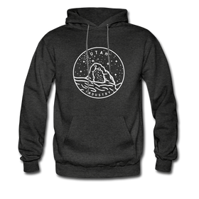 Utah Hoodie - State Design Unisex Utah Hooded Sweatshirt - charcoal gray