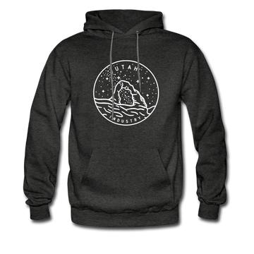 Utah Hoodie - State Design Unisex Utah Hooded Sweatshirt - charcoal gray