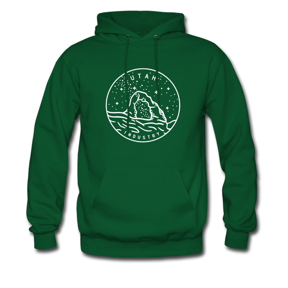 Utah Hoodie - State Design Unisex Utah Hooded Sweatshirt - forest green