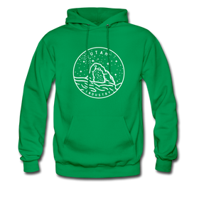 Utah Hoodie - State Design Unisex Utah Hooded Sweatshirt - kelly green