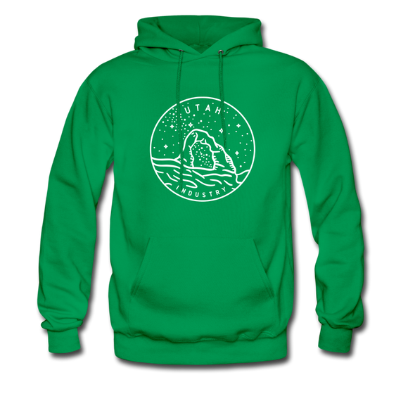 Utah Hoodie - State Design Unisex Utah Hooded Sweatshirt - kelly green
