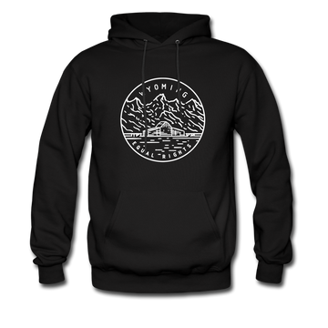 Wyoming Hoodie - State Design Unisex Wyoming Hooded Sweatshirt - black