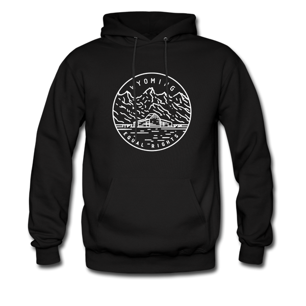 Wyoming Hoodie - State Design Unisex Wyoming Hooded Sweatshirt - black