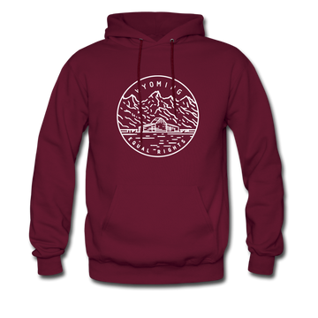 Wyoming Hoodie - State Design Unisex Wyoming Hooded Sweatshirt - burgundy