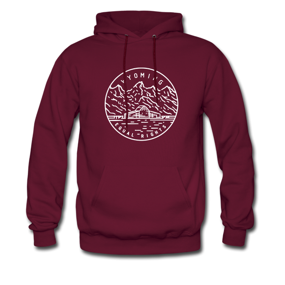 Wyoming Hoodie - State Design Unisex Wyoming Hooded Sweatshirt - burgundy