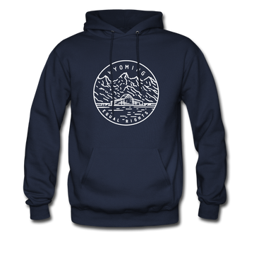 Wyoming Hoodie - State Design Unisex Wyoming Hooded Sweatshirt - navy