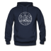 Wyoming Hoodie - State Design Unisex Wyoming Hooded Sweatshirt - navy