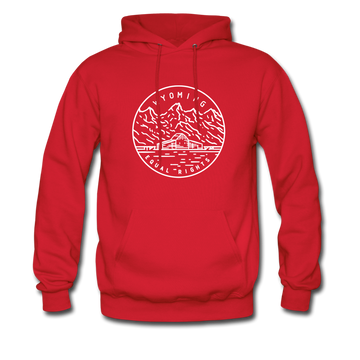 Wyoming Hoodie - State Design Unisex Wyoming Hooded Sweatshirt - red