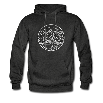 Wyoming Hoodie - State Design Unisex Wyoming Hooded Sweatshirt - charcoal gray