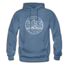 Wyoming Hoodie - State Design Unisex Wyoming Hooded Sweatshirt - denim blue