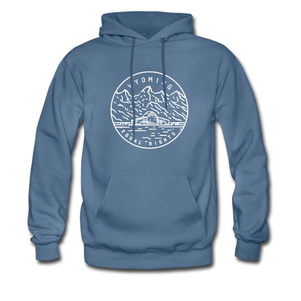 Wyoming Hoodie - State Design Unisex Wyoming Hooded Sweatshirt - denim blue