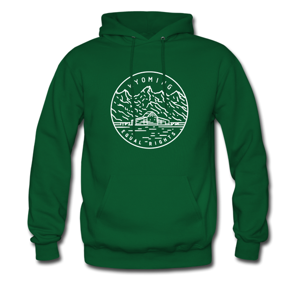 Wyoming Hoodie - State Design Unisex Wyoming Hooded Sweatshirt - forest green