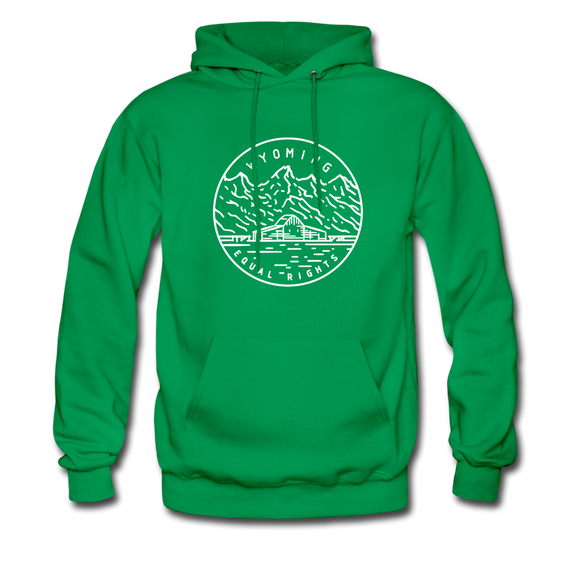Wyoming Hoodie - State Design Unisex Wyoming Hooded Sweatshirt - kelly green