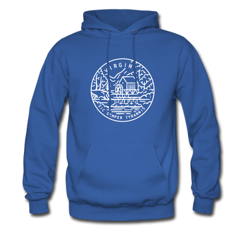 Virginia Hoodie - State Design Unisex Virginia Hooded Sweatshirt - royal blue