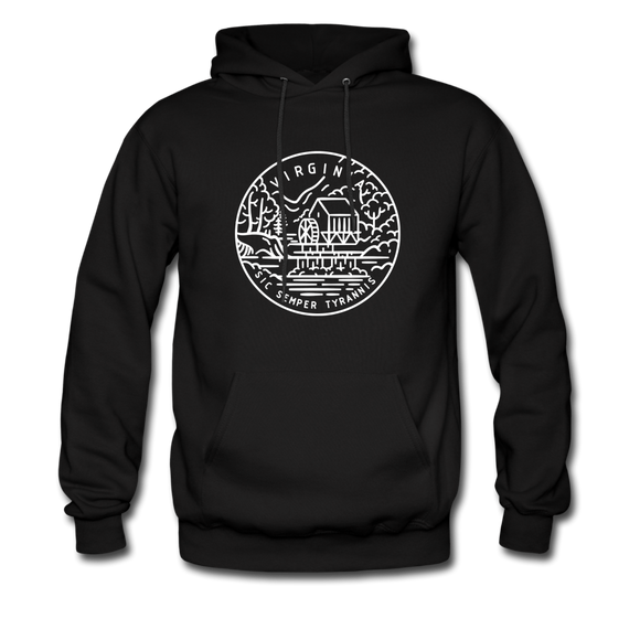 Virginia Hoodie - State Design Unisex Virginia Hooded Sweatshirt - black