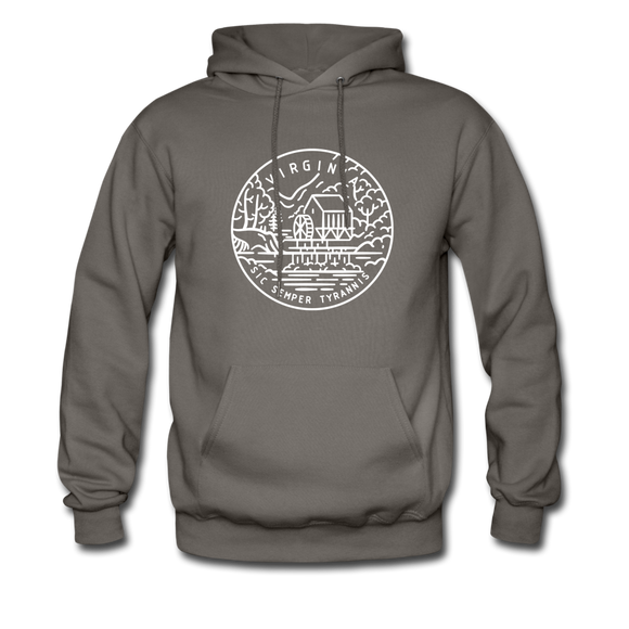 Virginia Hoodie - State Design Unisex Virginia Hooded Sweatshirt - asphalt gray