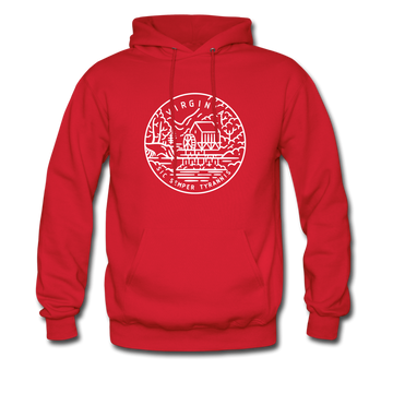 Virginia Hoodie - State Design Unisex Virginia Hooded Sweatshirt - red