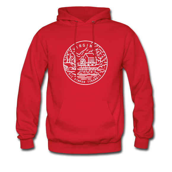 Virginia Hoodie - State Design Unisex Virginia Hooded Sweatshirt - red
