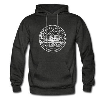 Virginia Hoodie - State Design Unisex Virginia Hooded Sweatshirt - charcoal gray
