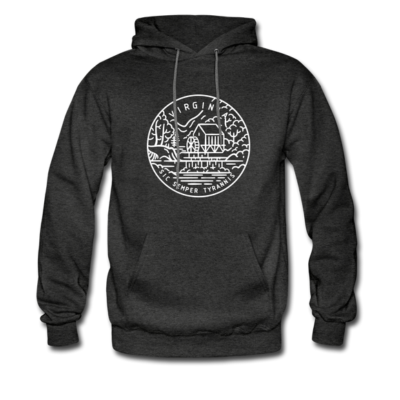 Virginia Hoodie - State Design Unisex Virginia Hooded Sweatshirt - charcoal gray