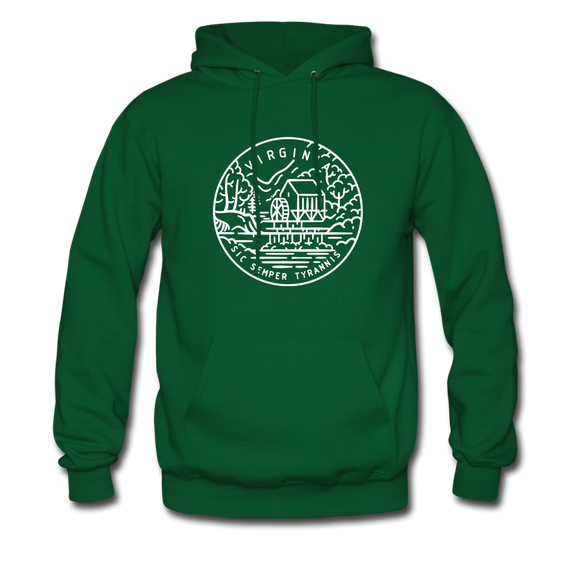 Virginia Hoodie - State Design Unisex Virginia Hooded Sweatshirt - forest green