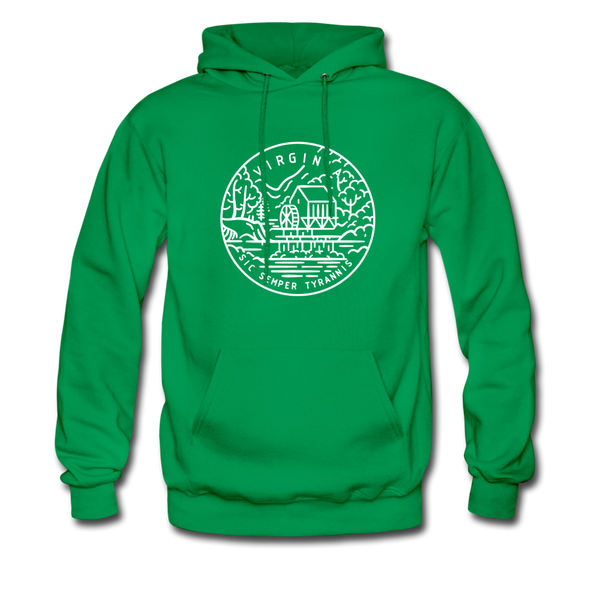 Virginia Hoodie - State Design Unisex Virginia Hooded Sweatshirt - kelly green