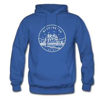 Washington Hoodie - State Design Unisex Washington Hooded Sweatshirt - royal blue