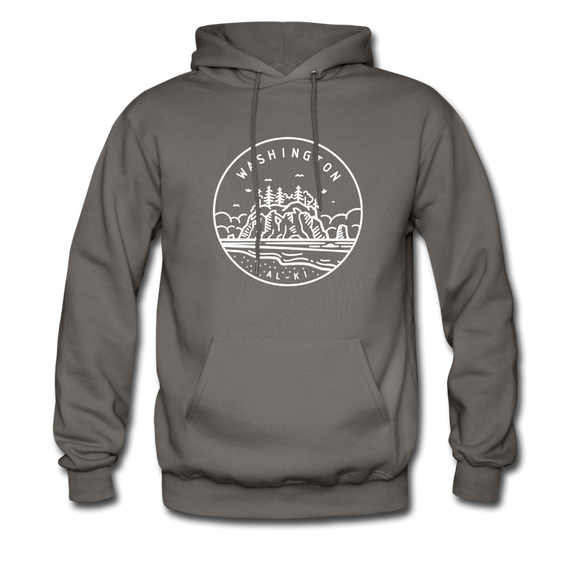 Washington Hoodie - State Design Unisex Washington Hooded Sweatshirt - asphalt gray