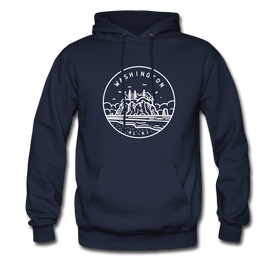 Washington Hoodie - State Design Unisex Washington Hooded Sweatshirt - navy