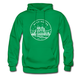 Washington Hoodie - State Design Unisex Washington Hooded Sweatshirt - kelly green